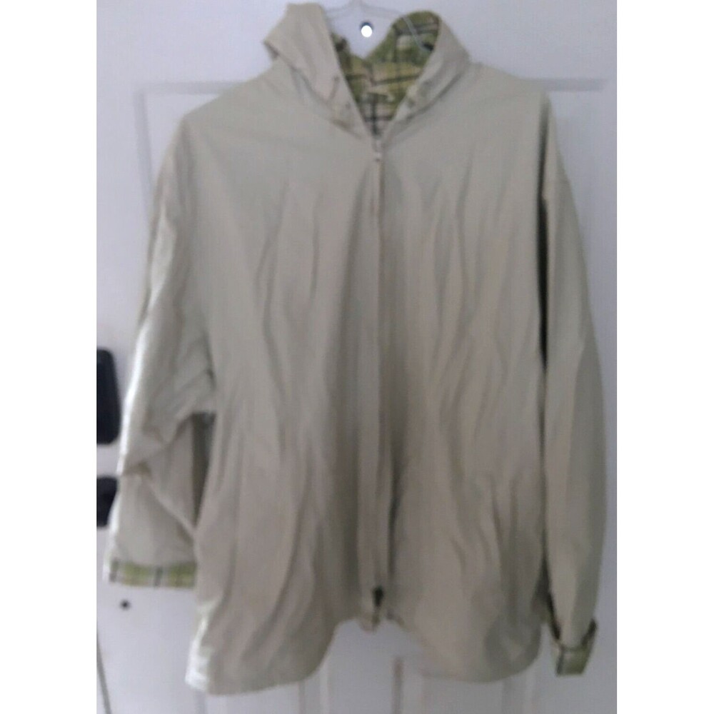 Outbrook Women's Jacket 2x Weather Resistant Off White Hooded Lined Zipper READ